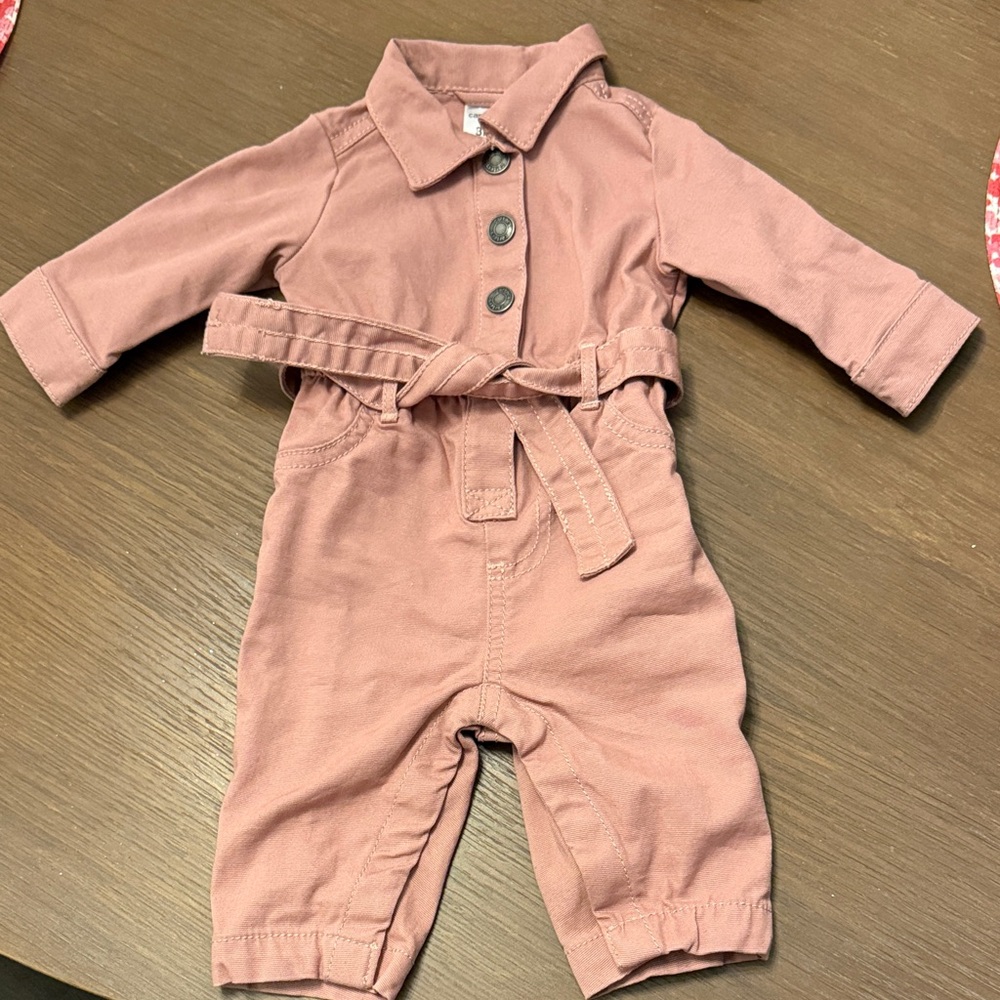Carter's Dusty Pink Jumpsuit with Belt